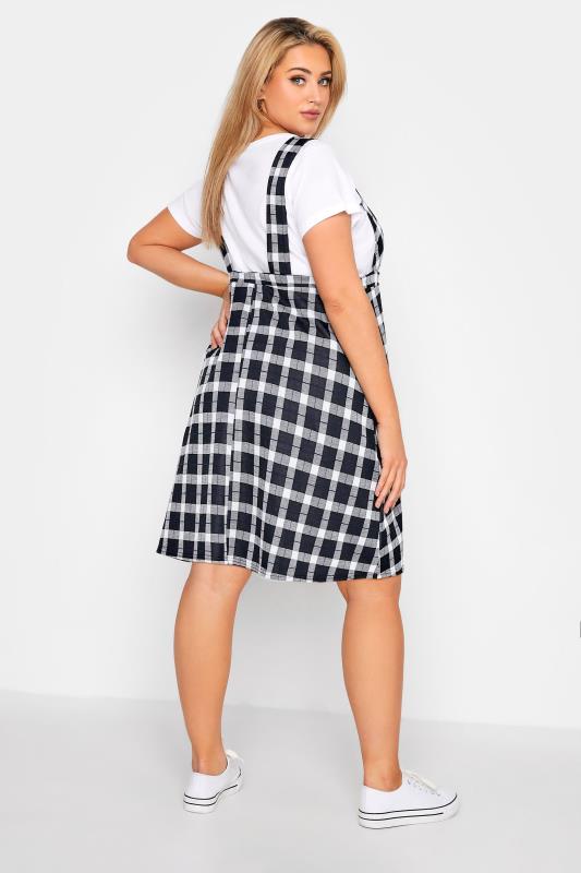 LIMITED COLLECTION Curve Black & White Check Pinafore Dress 3