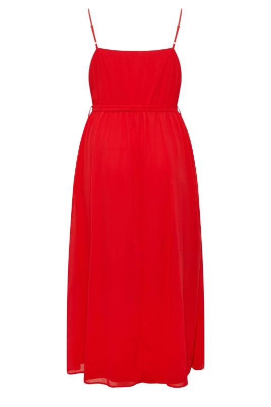 YOURS LONDON Plus Size Red Ruffle Wrap Dress | Yours Clothing 7