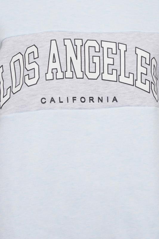 Plus Size Blue 'Los Angeles' Slogan Varsity Sweatshirt | Yours Clothing 5