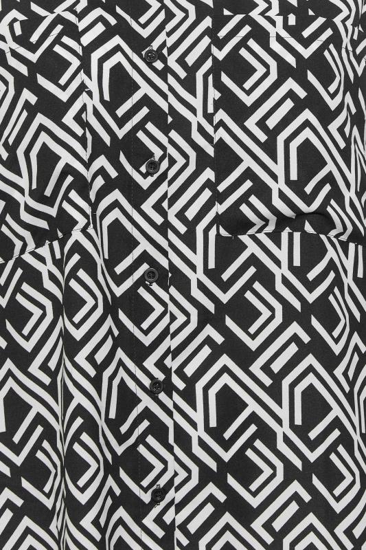 Plus Size Black Geometric Print Oversized Boyfriend Shirt | Yours Clothing 5