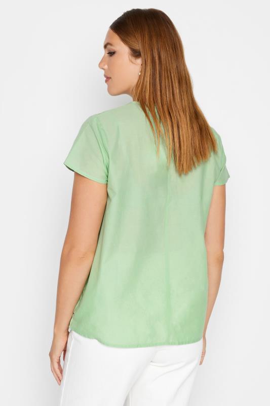 LTS Tall Women's Green Broderie Front T-Shirt | Long Tall Sally 3
