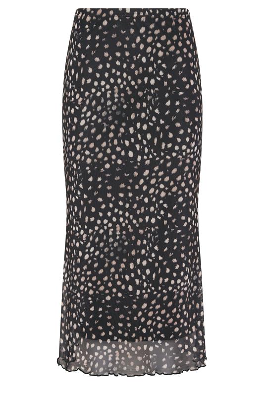M&Co Petite Brown Animal Print Mesh Maxi Skirt | M&Co 5