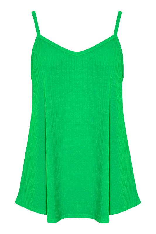 LIMITED COLLECTION Plus Size Apple Green Ribbed Swing Cami Top | Yours Clothing 5