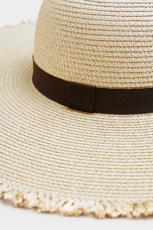Natural Frayed Edge Straw Hat | Yours Clothing 5