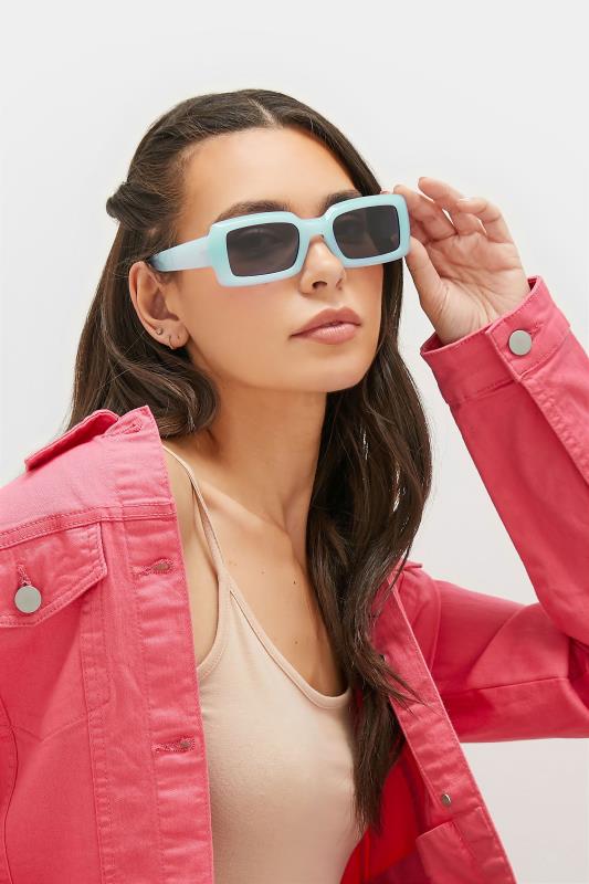 Tall  Yours Blue Rectangle Sunglasses