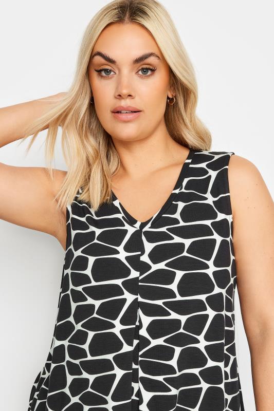 YOURS Plus Size Black Printed Vest Top | Yours Clothing 4