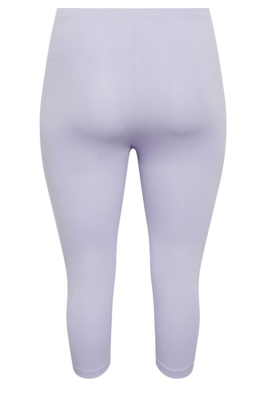 YOURS Plus Size Lilac Purple Cropped Leggings | Yours Clothing 6