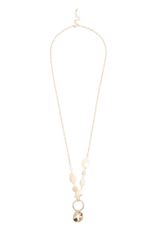 Gold Starfish Stone Long Necklace | Yours Clothing 4