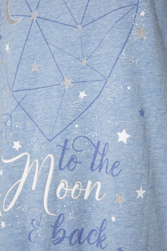 LTS Tall Blue 'To The Moon & Back' Slogan Pyjama Set 6