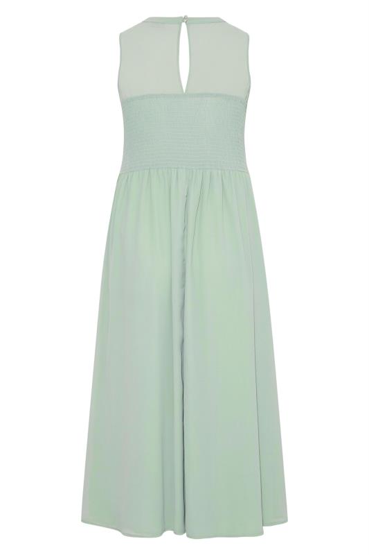 YOURS LONDON Curve Sage Green Lace Front Chiffon Maxi Bridesmaid Dress 7