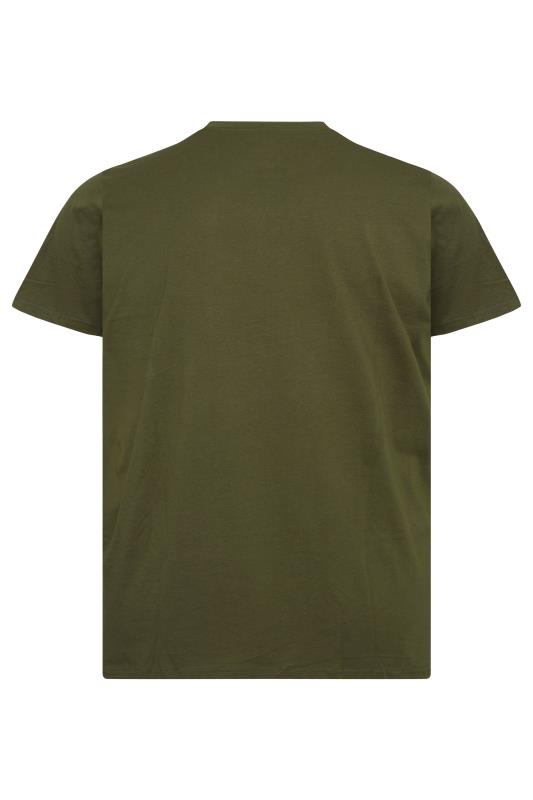 BadRhino Big & Tall Khaki Green Plain T-Shirt_BK.jpg
