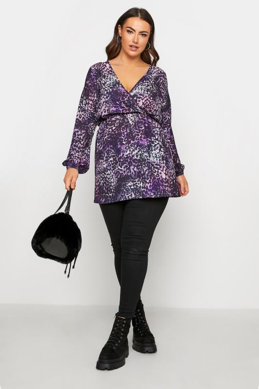 LIMITED COLLECTION Purple Leopard Print Wrap Top_B.jpg