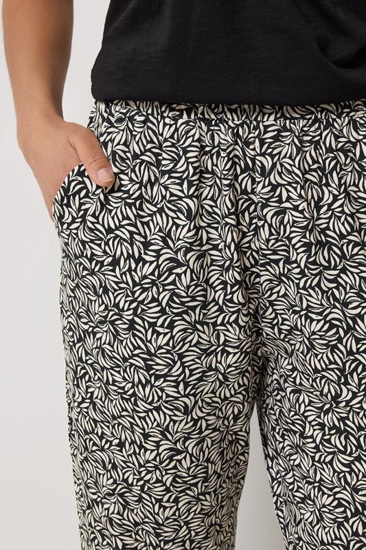 M&Co Black Leaf Print Hareem Trousers | M&Co 4