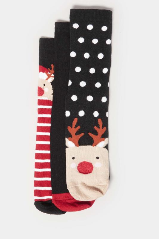 LTS 3 PACK Black Novelty Reindeer Ankle Socks | Long Tall Sally 2