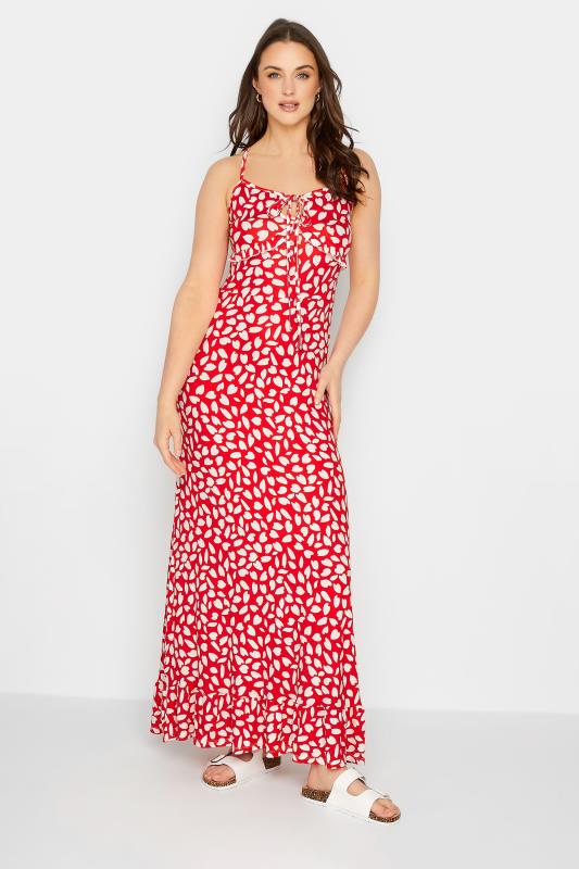 LTS Tall Women's Red Animal Markings Strappy Tie Front Dress | Long Tall Sally 2