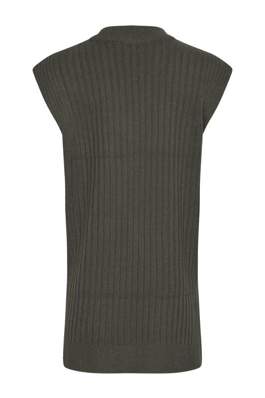 LTS Tall Women's Charcoal Grey Knitted Ribbed Vest Top | Long Tall Sally 7