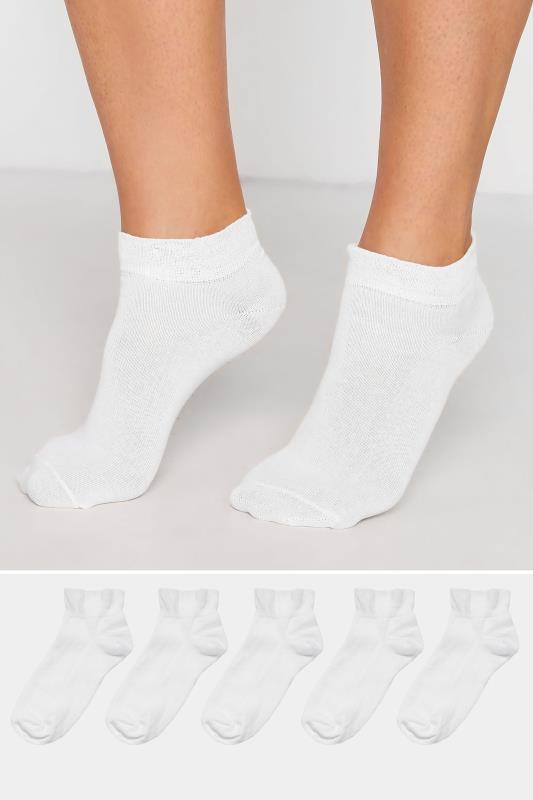 5 PACK White Trainer Socks | Yours Clothing  1