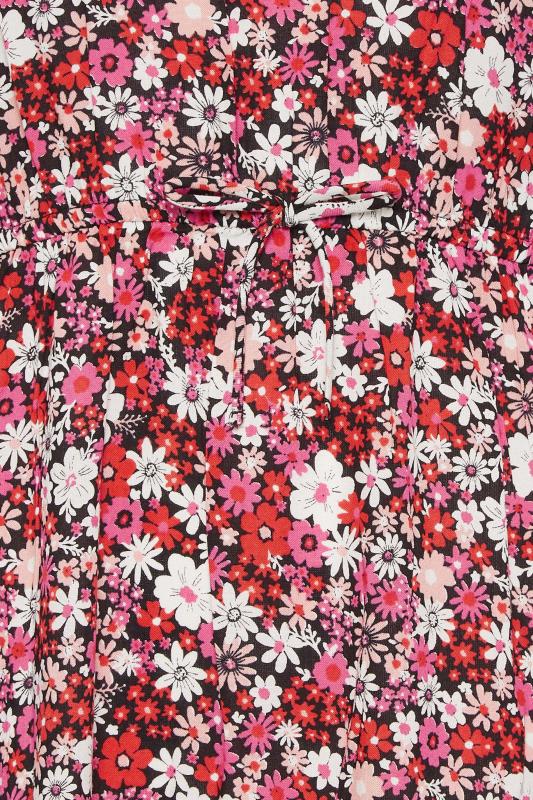PixieGirl Pink Floral Tie Waist Midaxi Dress | PixieGirl  5