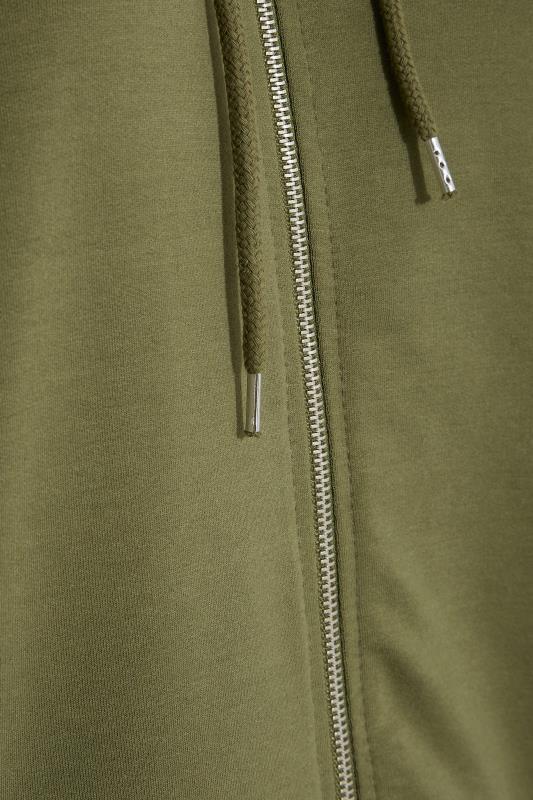 Plus Size Khaki Green Zip Through Hoodie | Yours Clothing 5