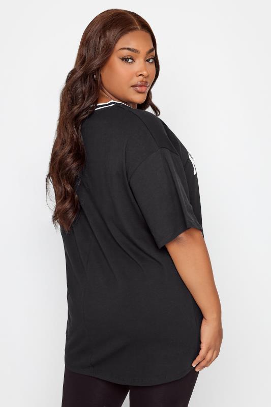 YOURS Plus Size Black 'New York' Slogan V-Neck T-Shirt | Yours Clothing 3