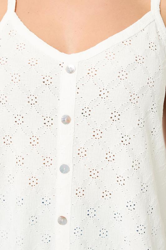 YOURS Plus Size White Broderie Anglaise Vest Top | Yours Clothing 4