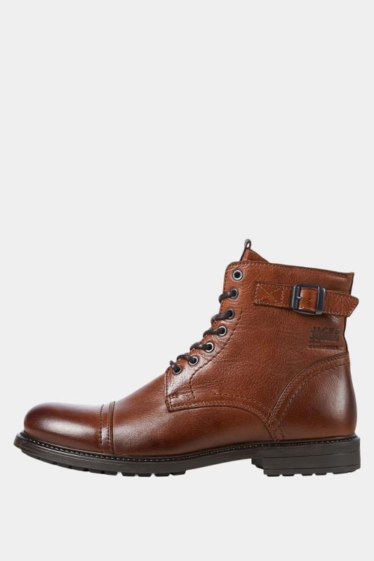 JACK & JONES Big & Tall Brown Leather Boots | BadRhino 2