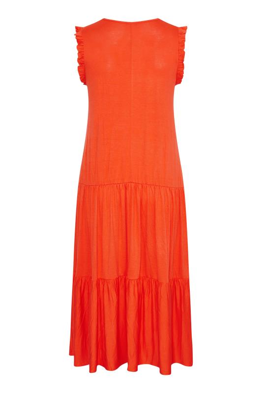 LIMITED COLLECTION Curve Orange Frill Sleeve Smock Maxi Dress 7