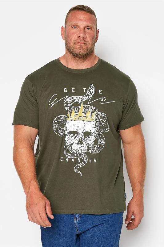 Plus Size  BadRhino Khaki Snake Skull T-Shirt