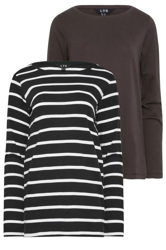 LTS Tall Women's 2 PACK Brown & Black Stripe Long Sleeve T-Shirts | Long Tall Sally 6