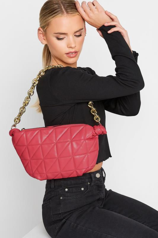 Pink Quilted Shoulder Bag 2