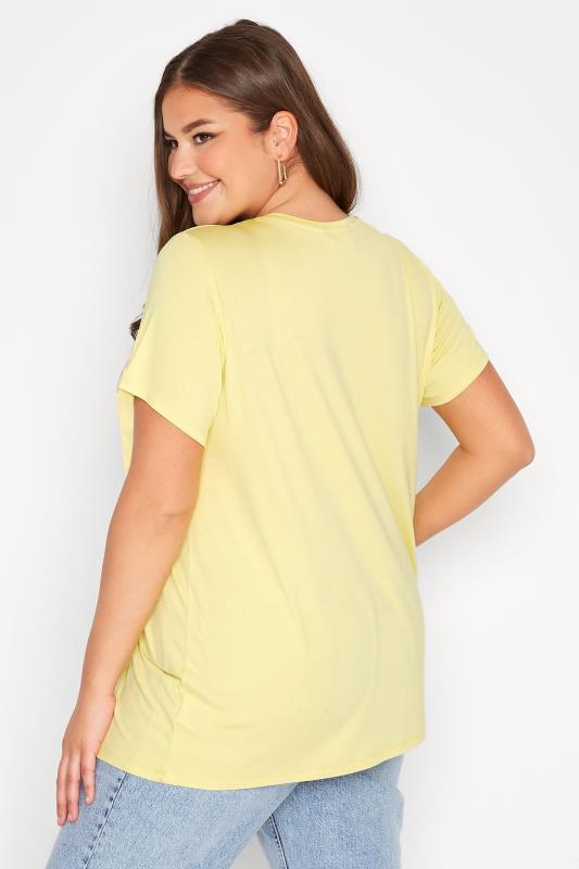 Plus Size Yellow Butterfly 'Only For You' Slogan T-Shirt | Yours Clothing 3
