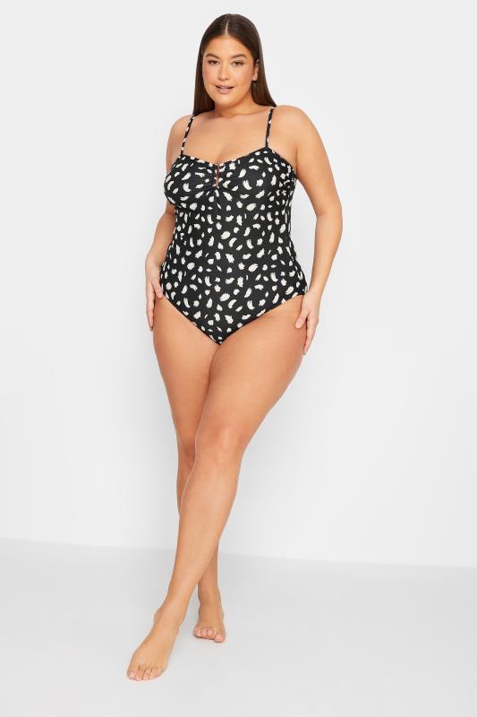 LTS Tall Women's Black Dalmatian Print Swimsuit | Long Tall Sally 3