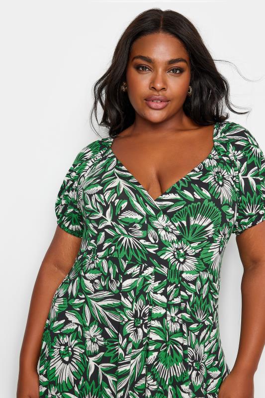 Yours Plus Size Green Floral Print Maxi Dress | Yours Clothing 4