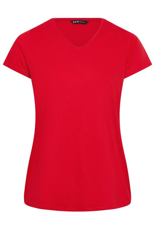 YOURS Plus Size Red Short Sleeve Cotton Blend T-Shirt | Yours Clothing 5