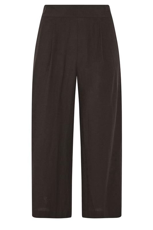 EVANS Plus Size Chocolate Brown Tailored Linen Trousers | Evans 7