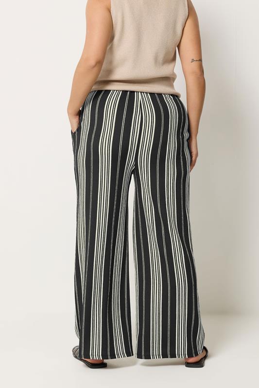 YOURSET 2 PACK Plus Size Black Stripe Wide Leg Trousers | Yours Clothing 6