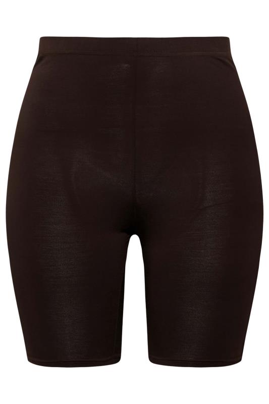 Curve Chocolate Brown Basic Jersey Cycling Shorts 4
