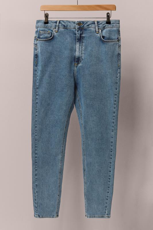 EVANS Plus Size Blue Mid Wash Contour Skinny Jeans | Evans 5