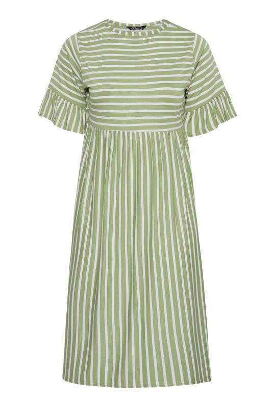 LIMITED COLLECTION Curve Sage Green Stripe Print Midaxi Smock Dress_X.jpg