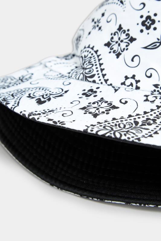 White Paisley Print Bucket Hat | Yours Clothing  4