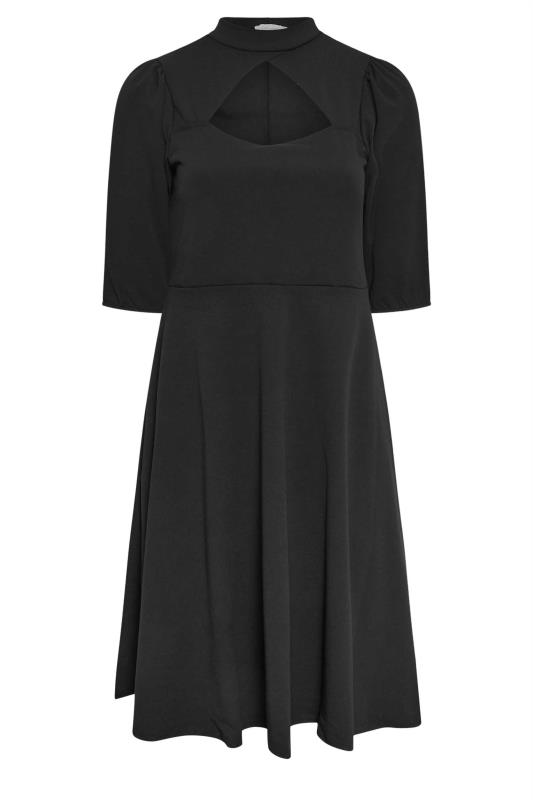YOURS LONDON Plus Size Black Cut Out Detail Skater Dress | Yours Clothing 6