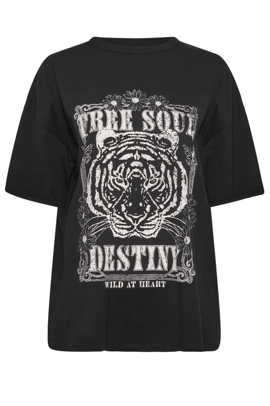 YOURS 2 PACK Plus Size Black Wild Tiger Printed T-Shirts | Yours Clothing 9