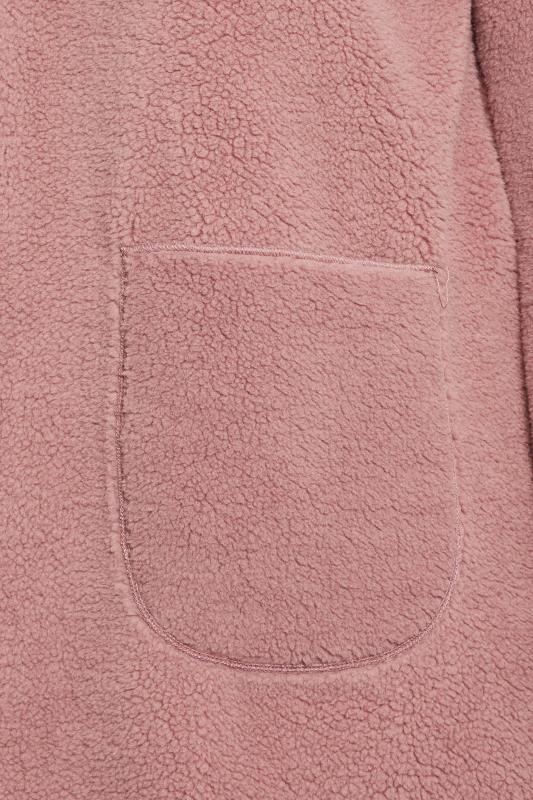 YOURS Plus Size Pink Teddy Hooded Jacket | Yours Clothing 6