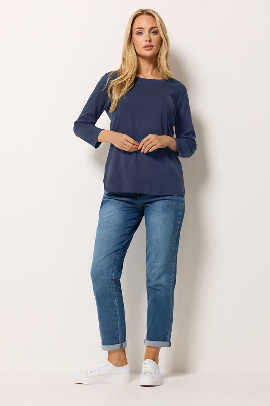 M&Co 2 PACK Navy Blue & White Cotton Tops | M&Co  4