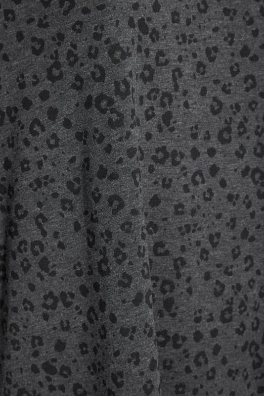 Curve Charcoal Grey Leopard Print V-Neck Top_S.jpg