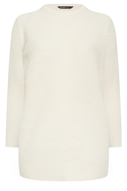 Plus Size Curve Ivory White Essential Knitted Jumper | Yours Clothing 6