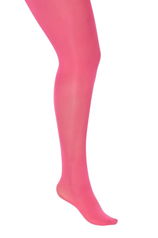 Plus Size Bright Pink 50 Denier Tights | Yours Clothing 3