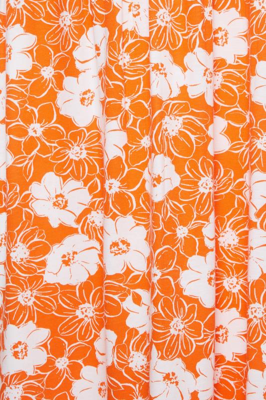 YOURS Curve Plus Size Orange Floral Tiered Maxi Sundress | Yours Clothing  5