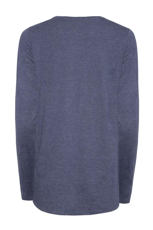LTS Tall Denim Blue Long Sleeve T-Shirt 5