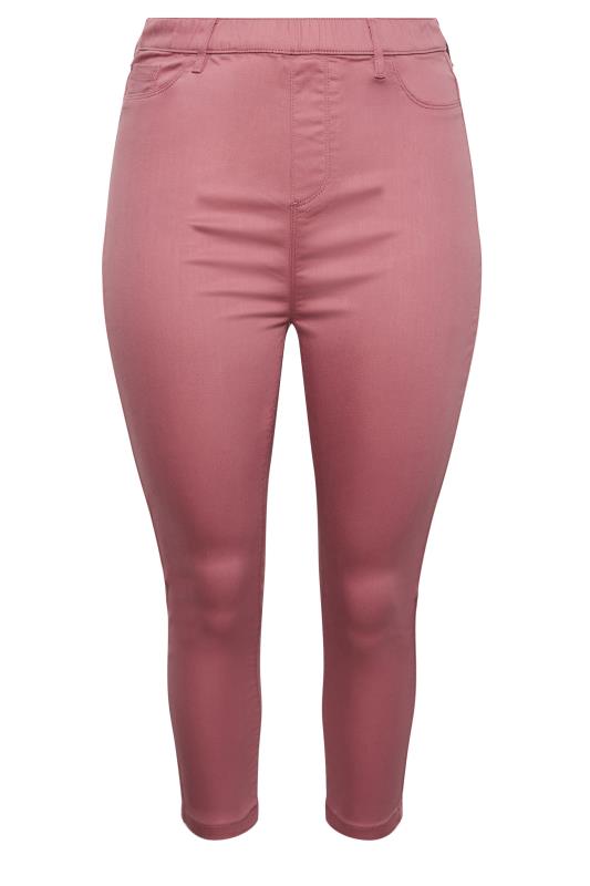 YOURS Plus Size Rose Pink Cropped Stretch GRACE Jeggings | Yours Clothing 4